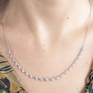 Starstruck Diamond Necklace / 14k Gold Diamond Necklace / Floating Diamond Necklace / Dainty Diamond Necklace / Gift for Her / Holiday Sale