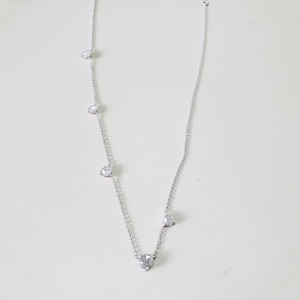 Diamond By The Yard Necklace 5 Asymmetrical Diamond Station Necklace Natural Diamond Bezel Necklace Diamond Wedding Necklace Christmas Gift