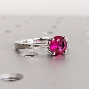 Ruby Ring, Unique Engagement Ring, Solitaire Ring, Round Ruby Ring, Ruby Jewelry, Ruby Solitaire, Gemstone Solitaire, Beautiful Ring, Red