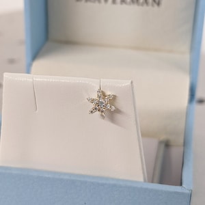 Lab Diamond Earring / 14k Gold Earring / Diamond Cluster Earring / Art Deco / Flower Design Diamond Earrings / Anniversary Gift Idea / Studs