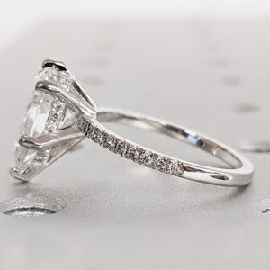 Pear Shaped Hidden Halo Engagement Ring, IGI Certified Lab Grown Diamond Wedding Ring, 14K Gold Pear Cut Solitaire Lab Diamond Promise Ring
