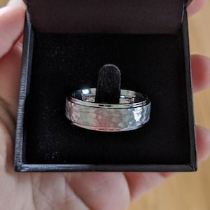 SALE! Rare Mens Hammered Tungsten Carbide Mens Wedding Band Ring  8mm 6-16 Half Sizes Custom Engraved Comfort Fit