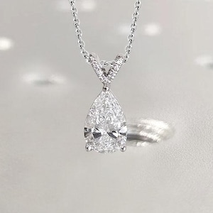 Genuine Diamond Bridal Necklace | Diamond Solitaire Necklace | 14k 18k Gold Everyday Lab Diamond Necklace | Petite Diamond Layering Necklace