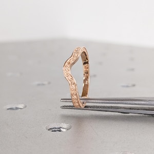 Filigree Rose Gold Vintage Ring, Wedding Bands Women, Wedding Ring, Gold Stacking Rings, Matching Ring, Stackable Ring, Dainty Women Rings