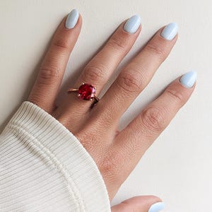 Unique Engagement Ring, Ruby Ring, Solitaire Ring, Round Ruby Ring, Ruby Jewelry, Ruby Solitaire, Gemstone Solitaire, Beautiful Ring, Red