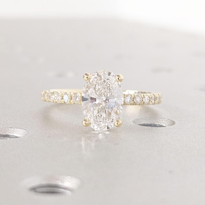 1-3 CT Oval Lab Diamond Engagement Ring | Lab Grown Diamond Ring | Hidden Halo Oval Ring | Oval Engagement Ring | Diamond Ring | IGI Diamond