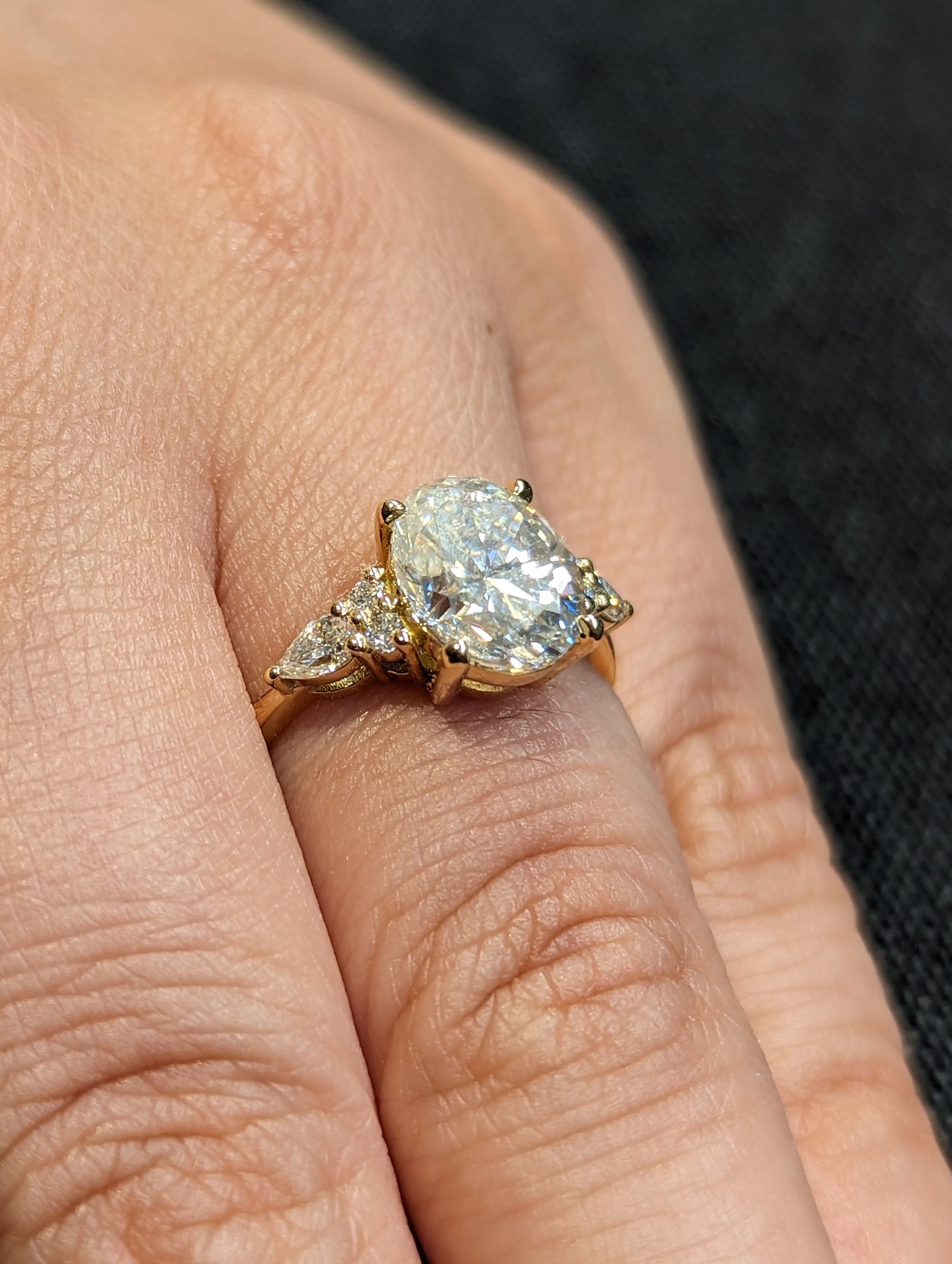 Used] ete K18 Ring Diamond Size 6.5 Delicate 18K K18 Gold