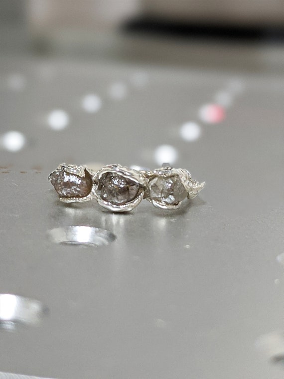 Rough Diamond engagement ring, Twig and Leaf Engagement Ring Twig Engagement Ring raw diamond ring Unique Engagement ring rough diamond ring