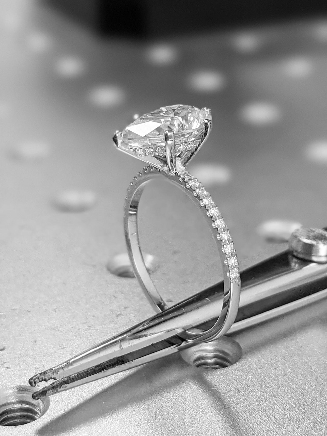 Pear Engagement Ring 2.5ct Pear Cut Moissanite Engagement Etsy