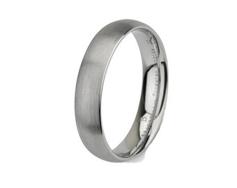 Tungsten Wedding Ring Dome Shaped Brushed Mens Wedding Band Couple Wedding Band Mens Women's 5mm Modern New Band