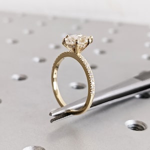 Marquise Engagement Ring, Marquise Lab Grown Diamond, Bridal Set Engagement Ring, Wedding Ring, Anniversary Ring, 14K Solid Yellow Gold Ring