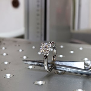 2.5 Carat Solitaire Engagement Ring Round Brilliant Cut Moissanite Set in 14K Solid White Gold Available Yellow and Rose Gold image 2