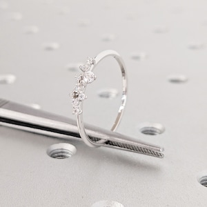 Diamonds Cluster Ring | 14K White Gold Cluster Ring | Diamond Ring | Unique Ring | Engagement Ring | Diamond Wedding Band | Summer Jewelry