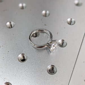 2.5 Carat Solitaire Engagement Ring Round Brilliant Cut Moissanite Set in 14K Solid White Gold Available Yellow and Rose Gold image 10