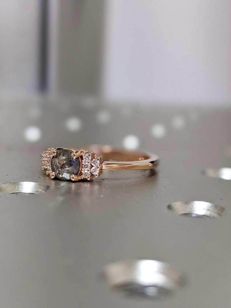 Salt and Pepper Diamond Ring Engagement Ring Vintage Etsy