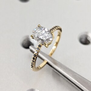 Vintage Moissanite Engagement Ring Set Unique Yellow Gold Engagement Ring Set Dainty Diamond Bridal Set Promise Ring Anniversary Gift