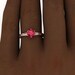 14k Rose Gold Corinne Scrollwork Engraving Ruby Ring, Wave Engraving ...