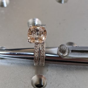 14k Rose Gold Vintage Diamond Morganite Engagement Ring & - Etsy