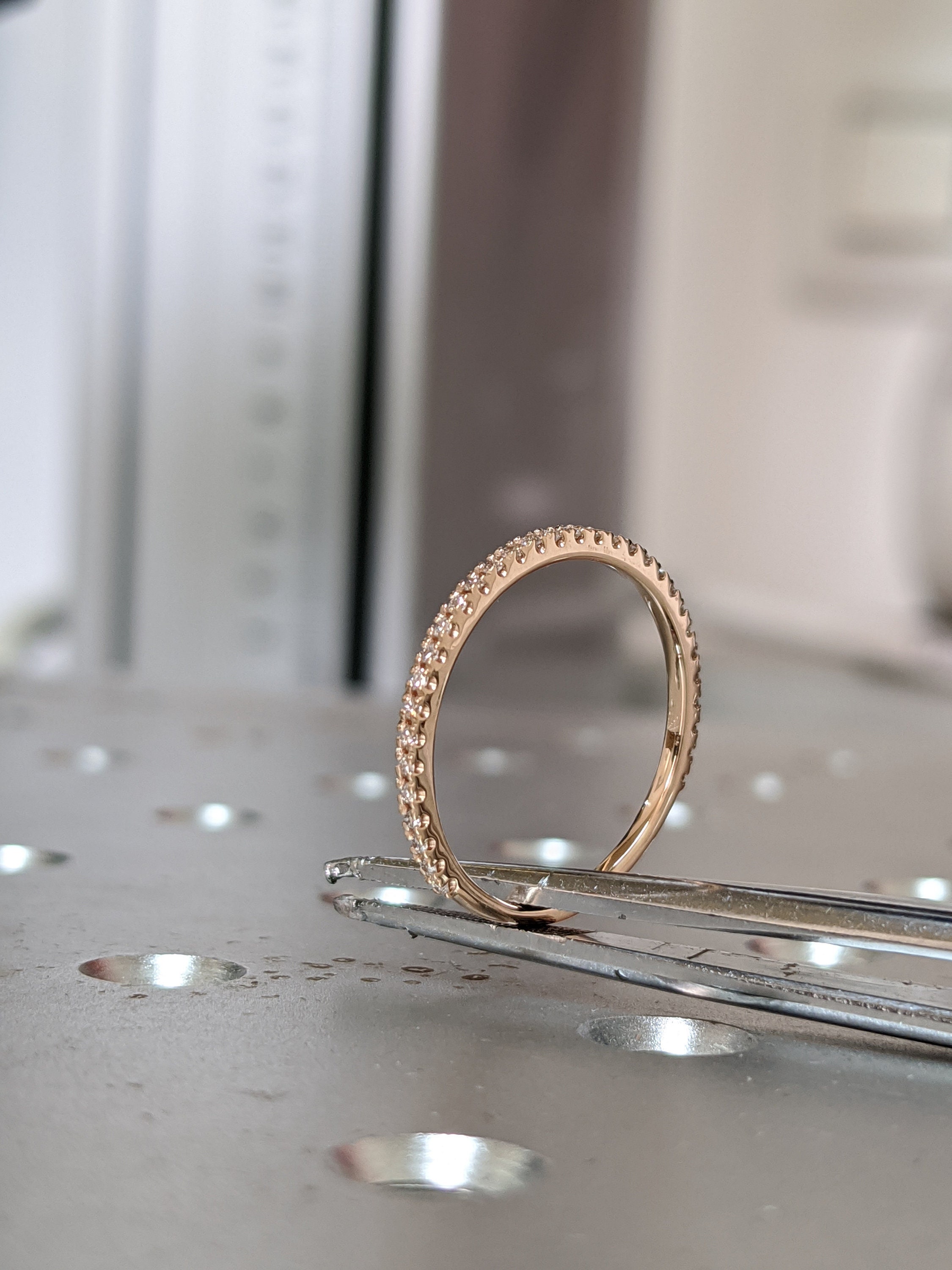 Micro Pave Eternity Diamond Ring / 14k Gold Micro Pave Wedding Ring ...