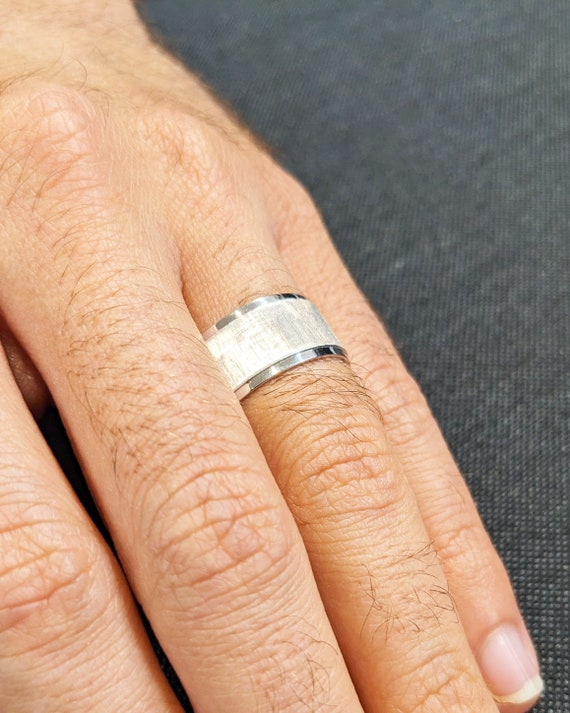 Oro Blanco Anillo De Promesa Hombre Anillos De Oro De 14 K Para