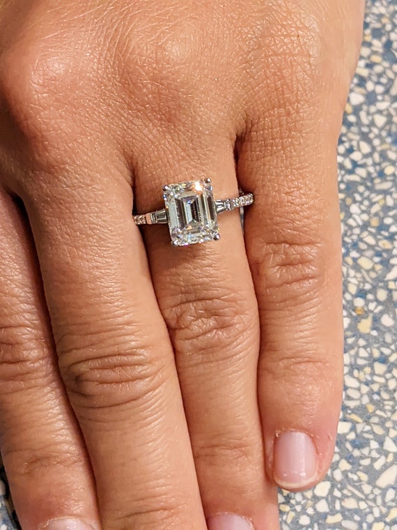 1.86 Solitaire Emerald Cut Diamond Engagement Ring in 14k Gold - Filigree  Jewelers