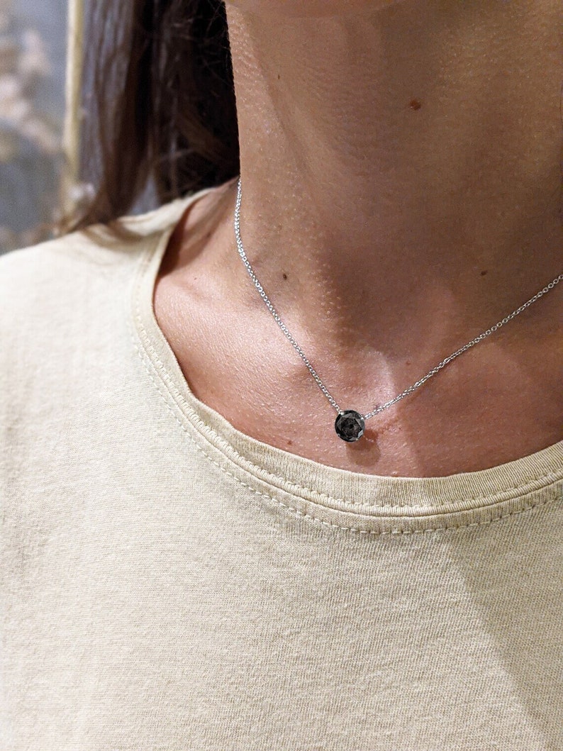 Salt & Pepper Diamond Necklace/ 14k Gold Diamond Necklace/ Etsy