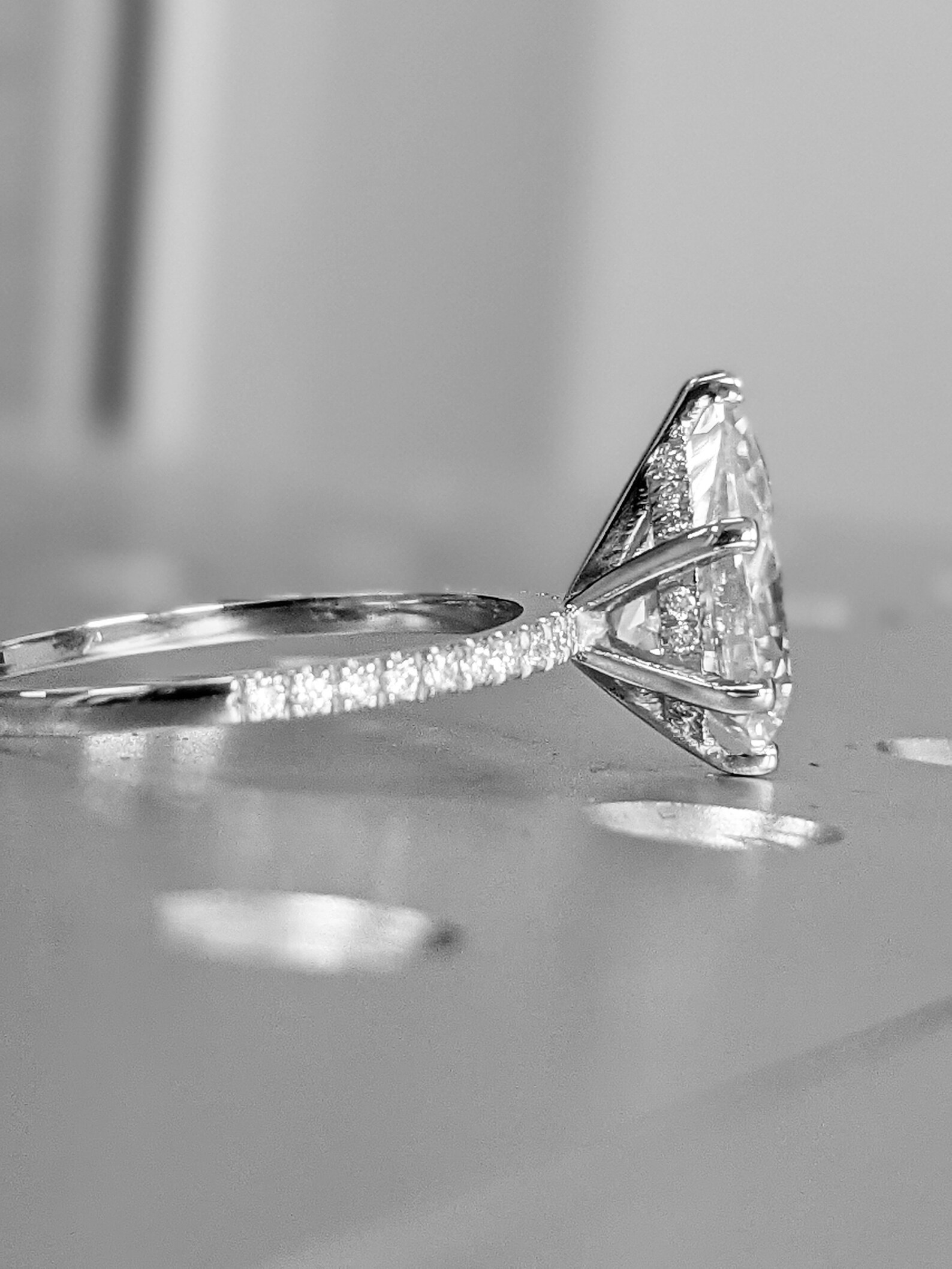 Pear Engagement Ring 2.5ct Pear Cut Moissanite Engagement Etsy