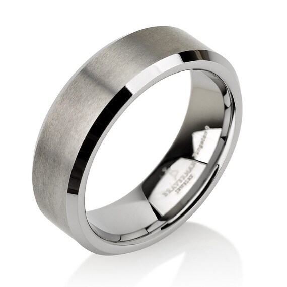 Satin Brushed Men's Tungsten Wedding Bands Tungsten Ring | Etsy
