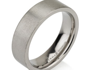 Satin Titanium Wedding Band, Men Titanium Rings, Mens Wedding Band, Titanium Wedding , Titanium Engagement Ring, Wedding Bands, Titanium