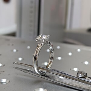 2.5 Carat Solitaire Engagement Ring Round Brilliant Cut Moissanite Set in 14K Solid White Gold Available Yellow and Rose Gold image 5