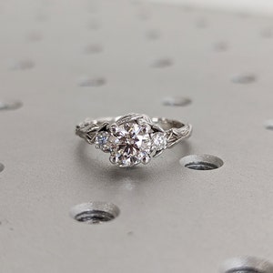 Leaf Vine Branch White CZ Polished Ring - .925 Sterling Silver Band, Sizes 4-10, Genuine Sterling Silver Jewelry - View #4
