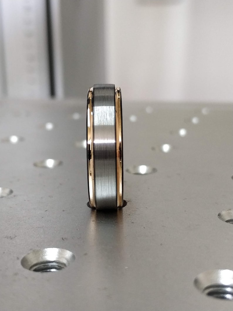 Gunmetal Tungsten Wedding Band Rose Gold Tungsten Band Rose Gold Tungsten Ring Black Ring Rose Gold Gunmetal Tungsten Ring