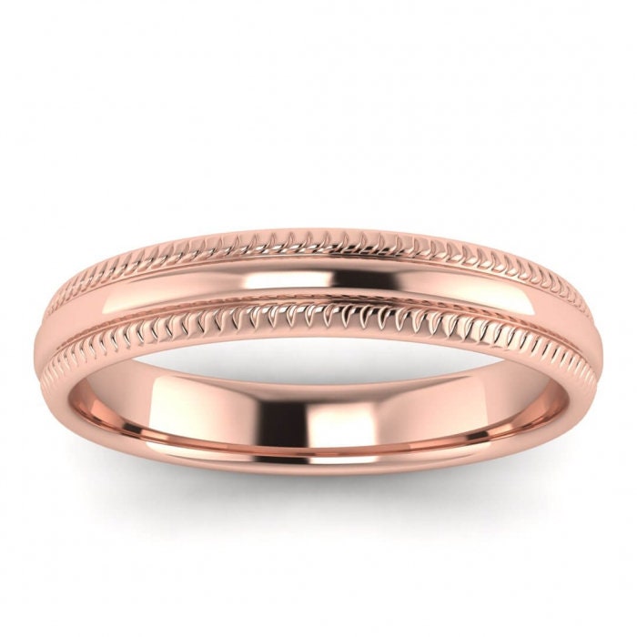 Rose gold hotsell milgrain wedding band