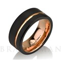 Black Tungsten Ring Rose Gold Wedding Band Ring Tungsten 9mm 18K Tungsten Ring Man Band Male Women Rose Gold Ring
