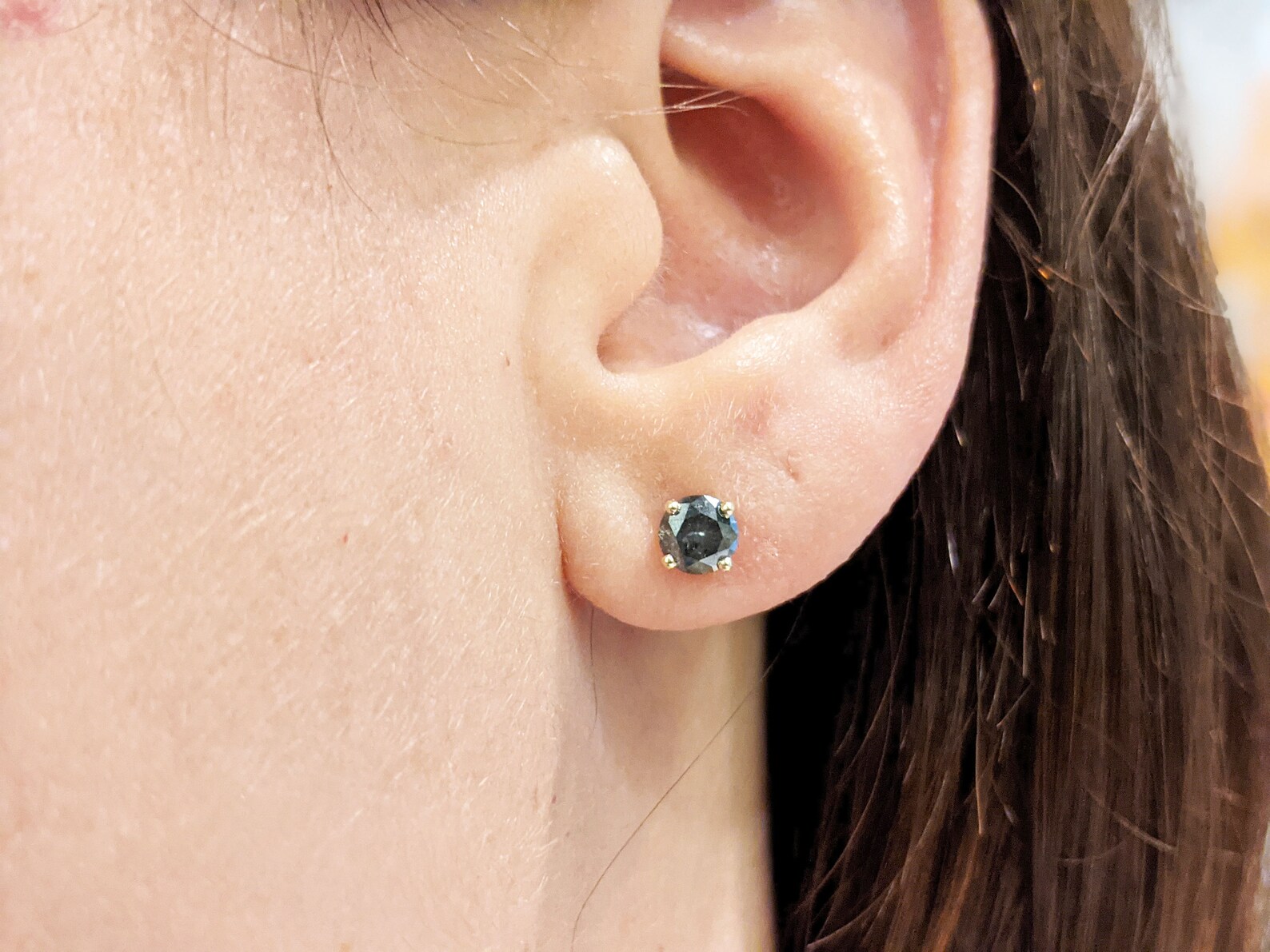 Salt and Pepper Diamond Stud Earrings Salt and Pepper Diamond Etsy