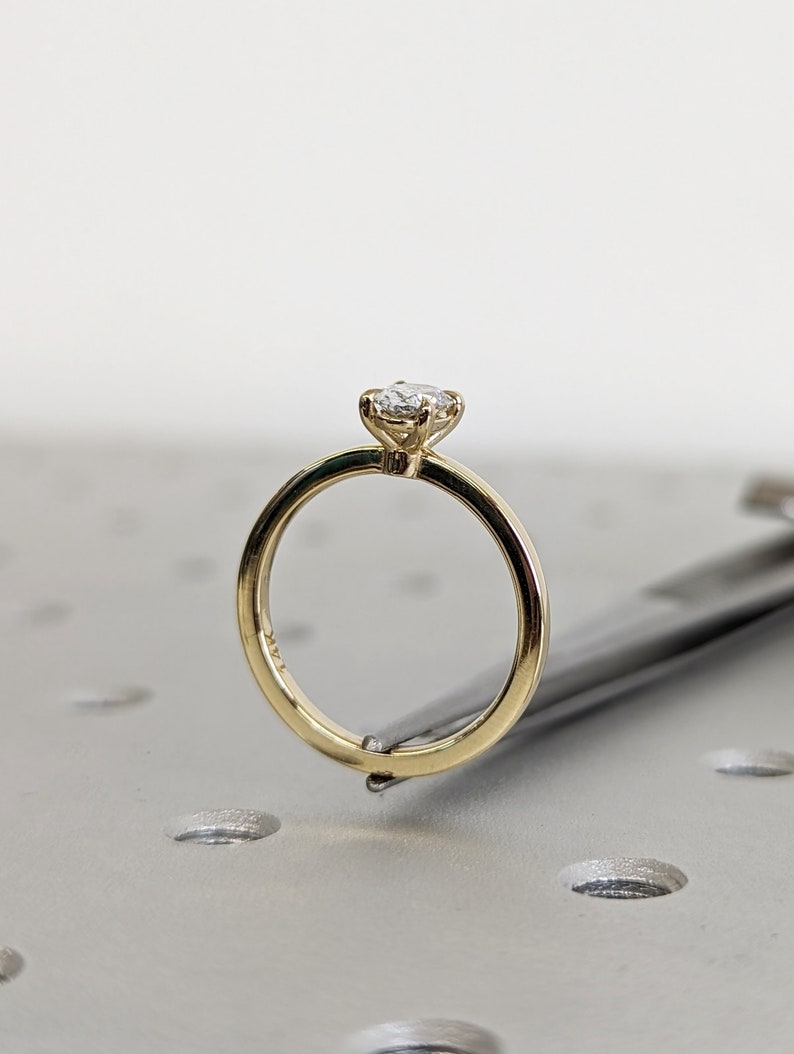 0.5ct Oval Lab Diamond 14K Yellow Gold Solitaire Promise Ring