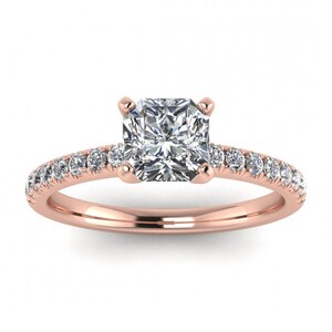 Engagement Ring Radiant Cut 6mm Simulated Diamond Ring Plain | Etsy