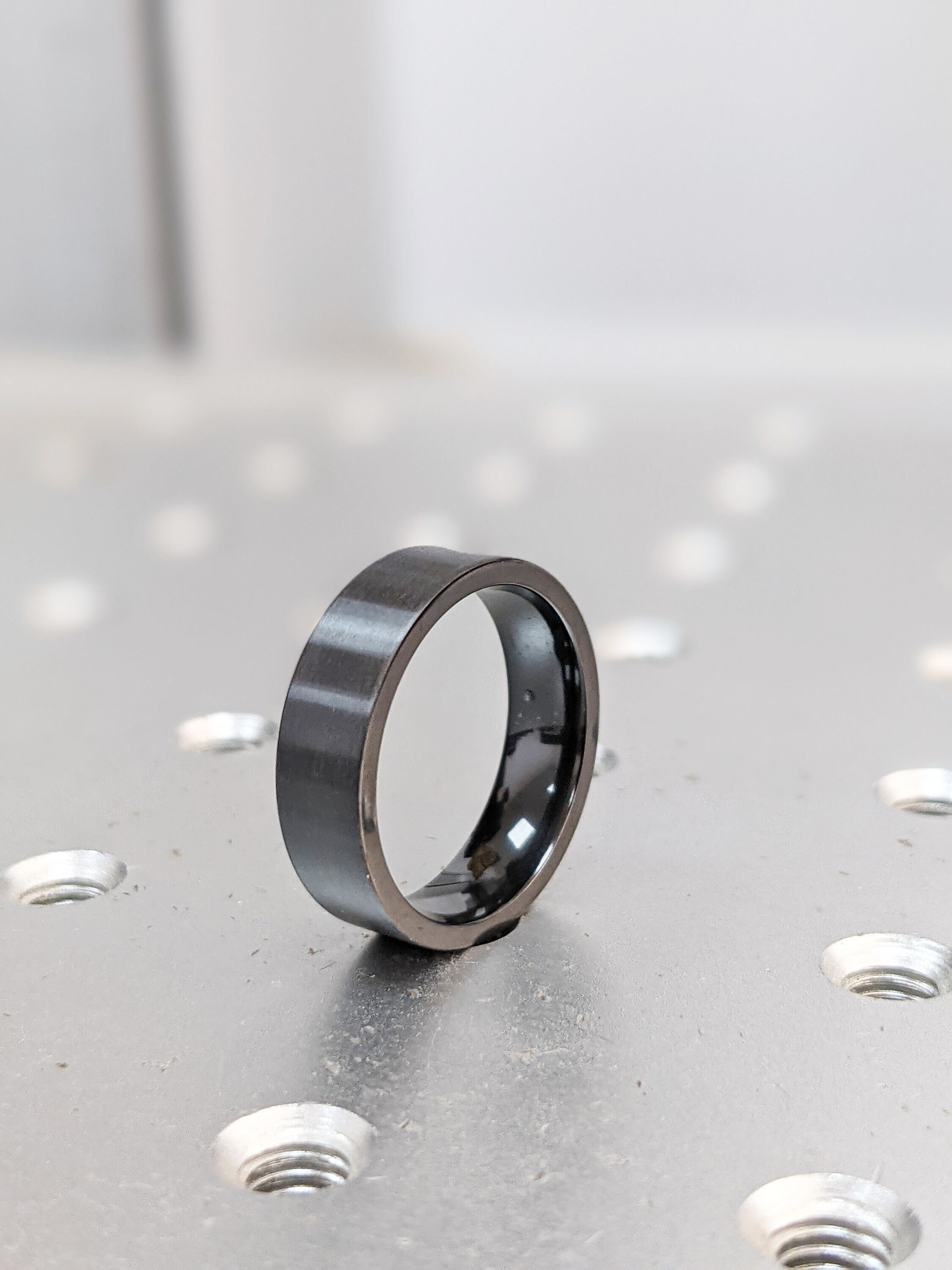 Schwarzer Zirconium Ring Traditioneller Stil Band gemacht / Flacher Schwarzer  Zirconium Ring / 6mm Einfacher Ring Für Ihn - .de