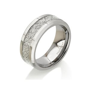 Meteor Ring - Meteorite Ring - Meteorite Band - Meteorite Ring - Tungsten Meteorite Ring - Meteorite Tungsten Ring  Gibeon Meteorite
