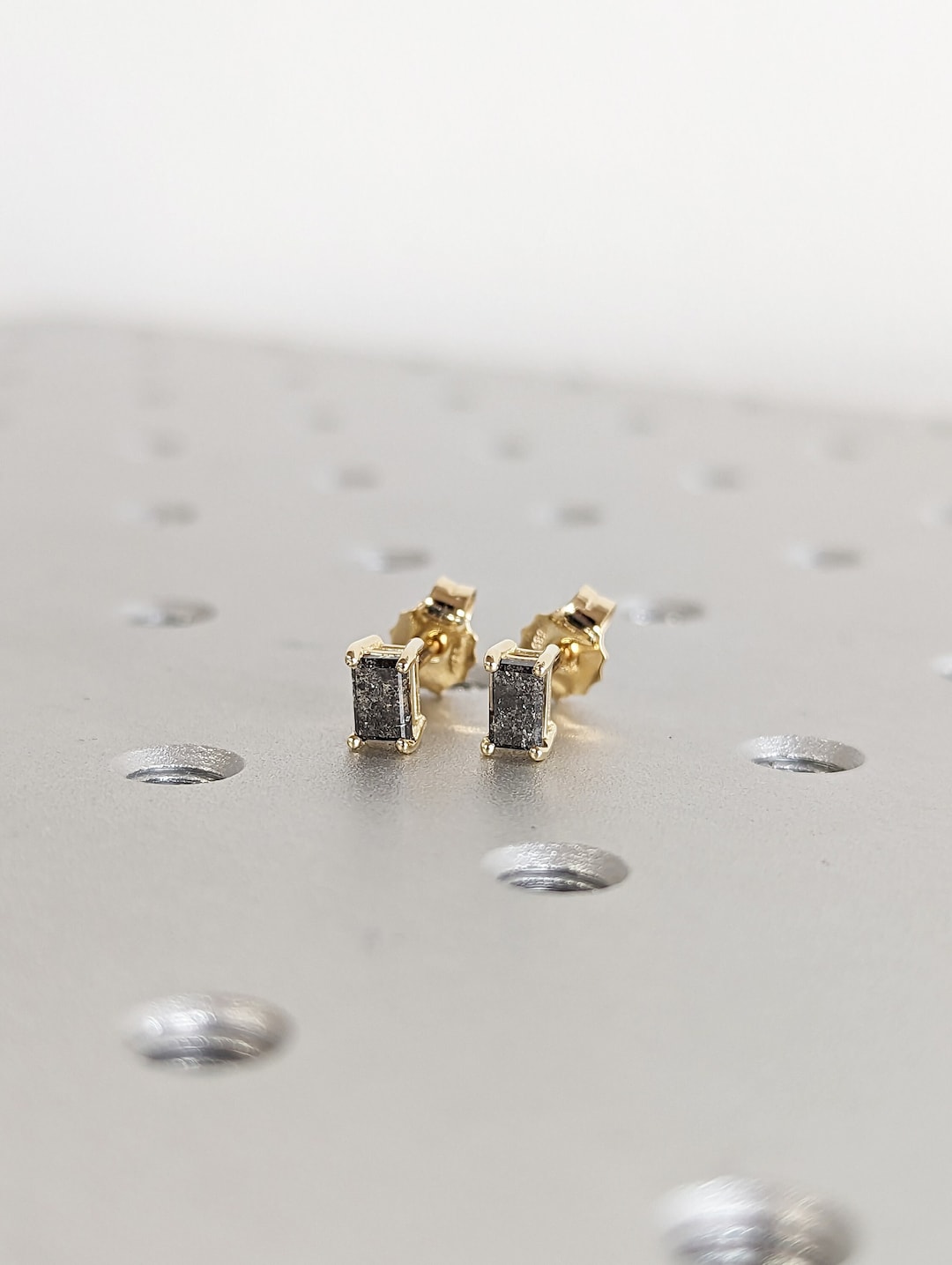 Salt and Pepper Diamond Stud Earrings, Salt and Pepper Diamond Earrings