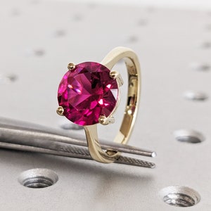 Ruby Ring, Unique Engagement Ring, Solitaire Ring, Round Ruby Ring, Ruby Jewelry, Ruby Solitaire, Gemstone Solitaire, Beautiful Ring, Red