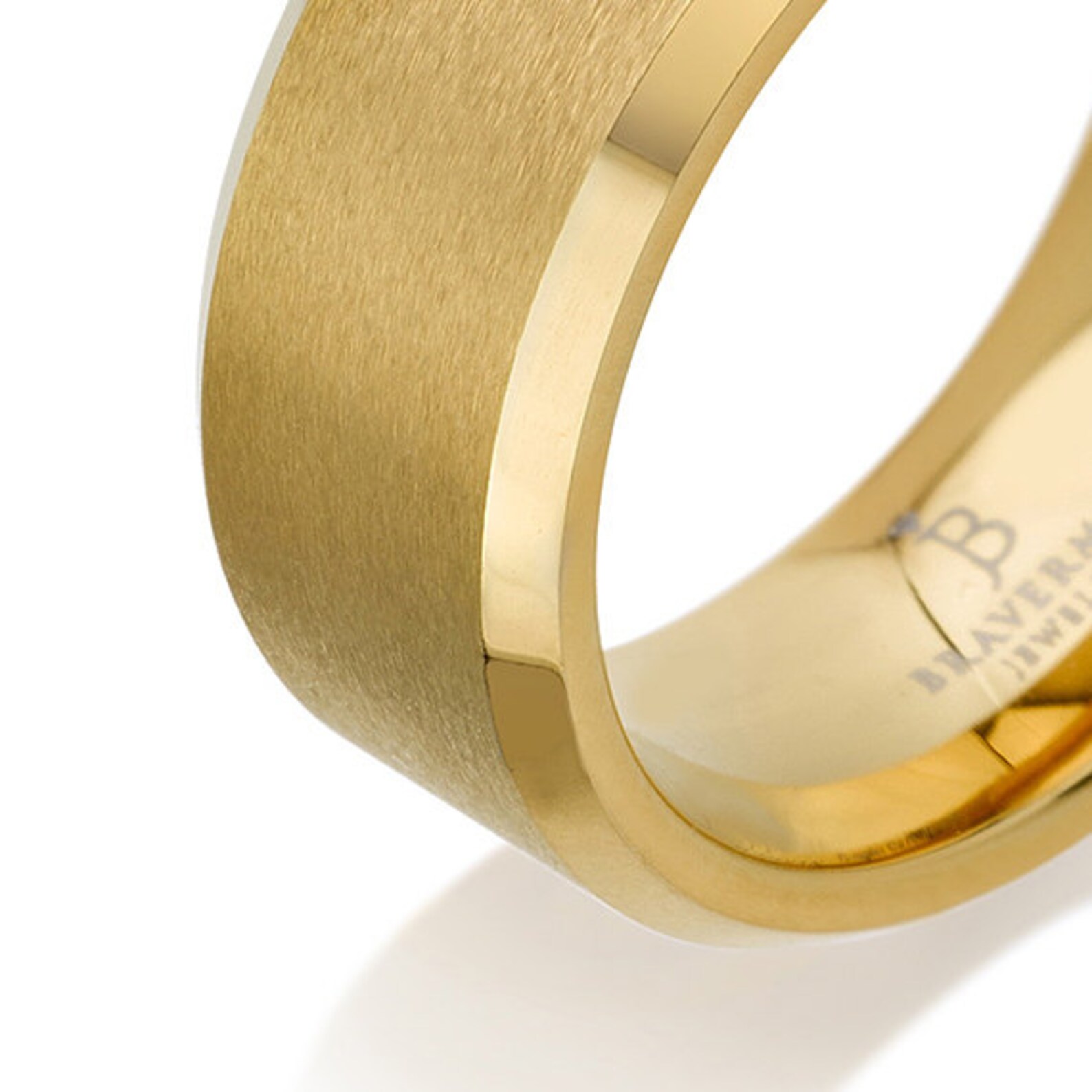 Free Shipping 14k Yellow Gold Mens Tungsten Wedding Band Ring Etsy