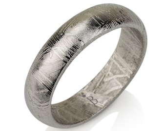 EN VENTA - Anillo de meteorito 'Raíz de la felicidad' - Anillo de meteorito - Anillo de meteorito natural - Banda de meteorito - Anillo de meteorito - Meteorito Gibeon
