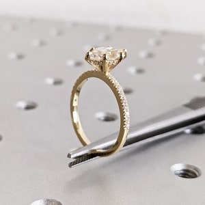 Marquise Engagement Ring, Marquise Lab Grown Diamond, Bridal Set Engagement Ring, Wedding Ring, Anniversary Ring, 14K Solid Yellow Gold Ring