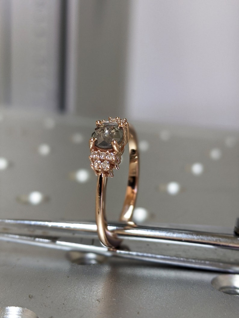 Salt and Pepper Diamond Ring Engagement Ring Vintage Etsy UK