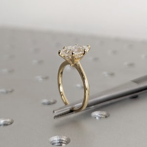 1.5 Carat Marquise Engagement Ring, Marquise Moissanite Solitaire Engagement Ring, Wedding Ring, Anniversary Ring 14K Solid Real Yellow Gold