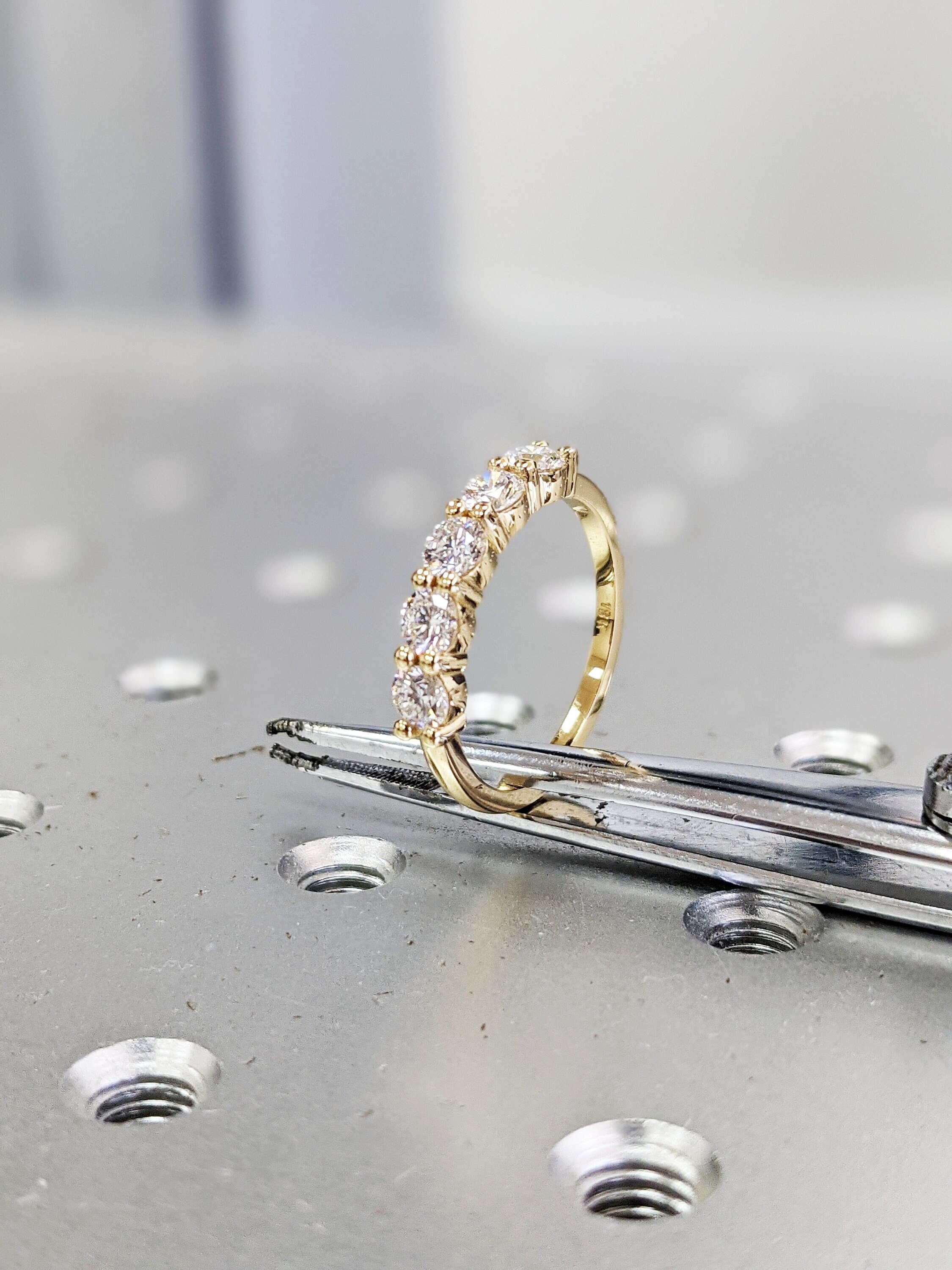 Vir Jewels 1/5 CTW Diamond Wedding Band - 14K Yellow Gold Half Eternity Ring, Size 6