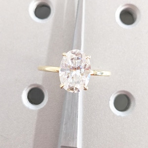 Oval Lab Grown Diamond Engagement Ring | Solitaire Wedding Ring | 1st Anniversary Ring Gift for Her | Simple Oval Diamond Ring for Proposal
