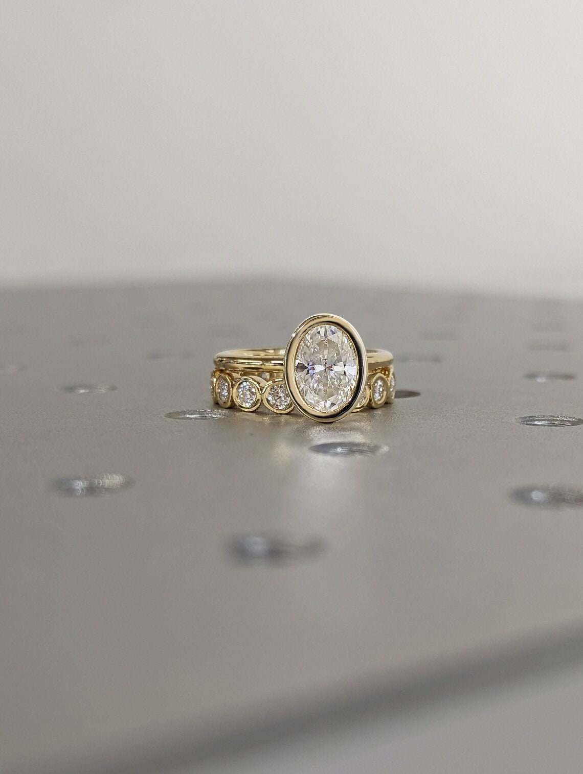 2CT Oval Cut Moissanite Solitaire Ring, 14K Yellow Gold Engagement Ring ...