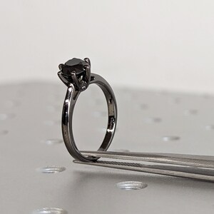Vintage Engagement Black Diamond Ring, Black Gold Ring, Promise Ring ...